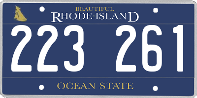RI license plate 223261