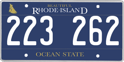 RI license plate 223262