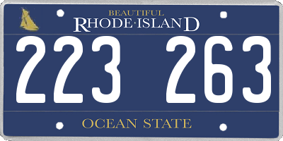 RI license plate 223263