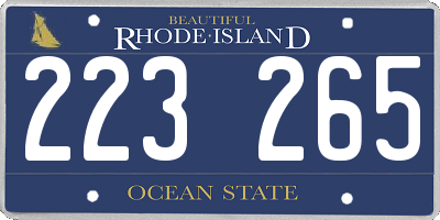 RI license plate 223265