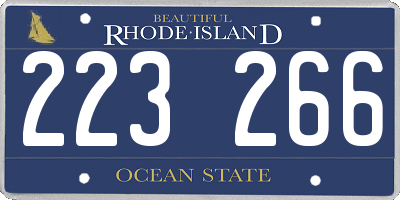 RI license plate 223266