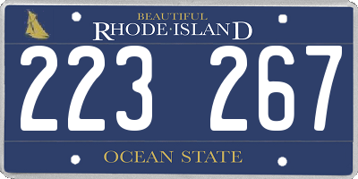 RI license plate 223267