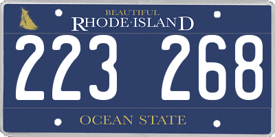 RI license plate 223268