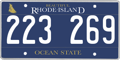 RI license plate 223269