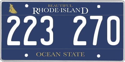 RI license plate 223270