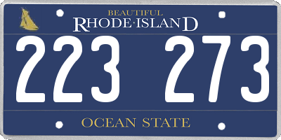 RI license plate 223273