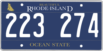 RI license plate 223274