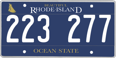 RI license plate 223277