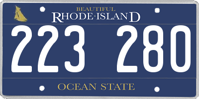 RI license plate 223280