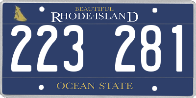 RI license plate 223281