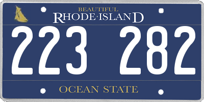 RI license plate 223282