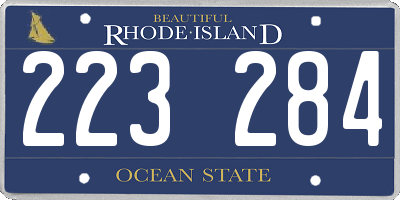 RI license plate 223284