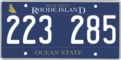RI license plate 223285