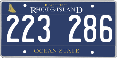 RI license plate 223286