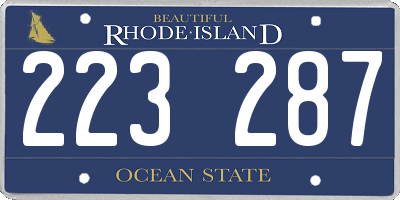 RI license plate 223287
