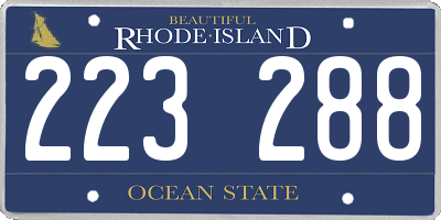 RI license plate 223288