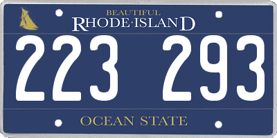 RI license plate 223293