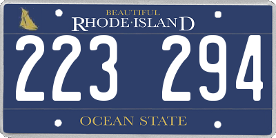 RI license plate 223294
