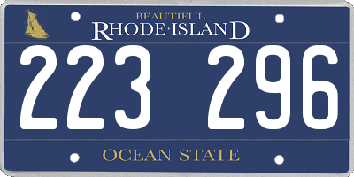 RI license plate 223296