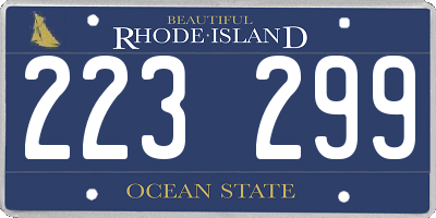 RI license plate 223299