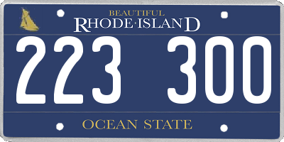 RI license plate 223300