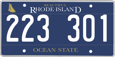 RI license plate 223301