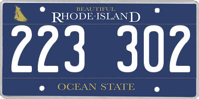 RI license plate 223302