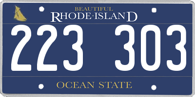 RI license plate 223303