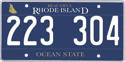RI license plate 223304