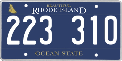 RI license plate 223310
