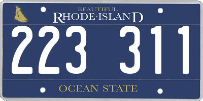 RI license plate 223311