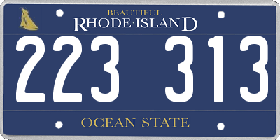 RI license plate 223313