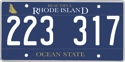 RI license plate 223317