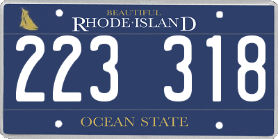 RI license plate 223318