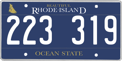 RI license plate 223319