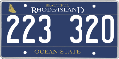 RI license plate 223320