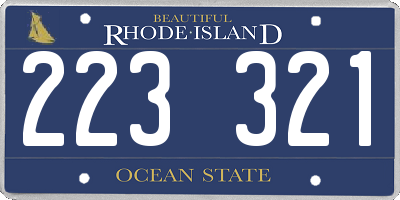 RI license plate 223321