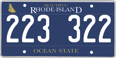 RI license plate 223322