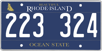 RI license plate 223324