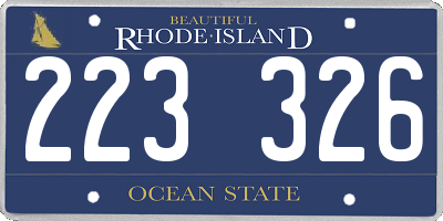RI license plate 223326
