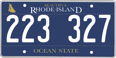 RI license plate 223327