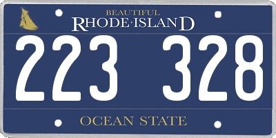 RI license plate 223328
