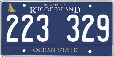 RI license plate 223329