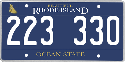 RI license plate 223330