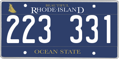 RI license plate 223331