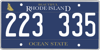 RI license plate 223335