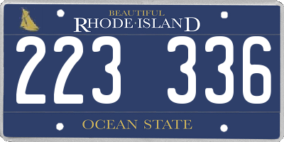 RI license plate 223336