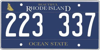 RI license plate 223337