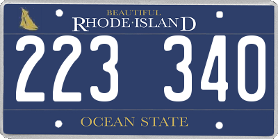 RI license plate 223340