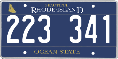RI license plate 223341